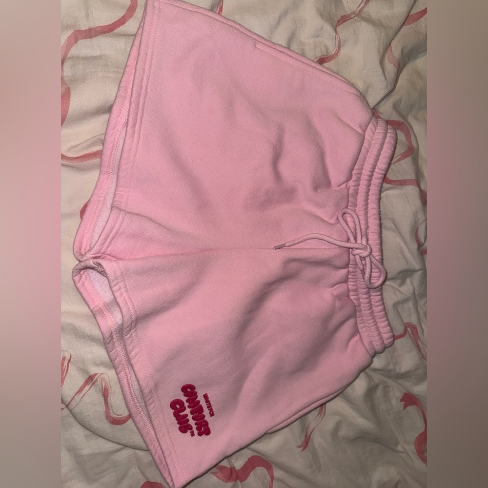 Womens white fox comfort club lounge shorts bon bon